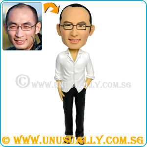 Custom 3D Cool Male In White Long Sleeve Shirt Figurine